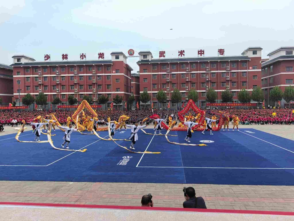 students performing lion dance at Shaolin Kung Fu Cultural Performance Events